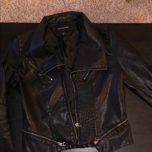 Black Fake Leather Jacket